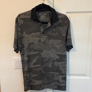 Under Armour Men's Camouflage Polo Shirt - Black and Gray